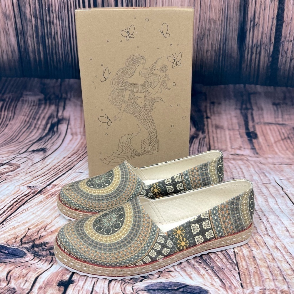 GOBY Geometric Espadrille Slip On Sneaker